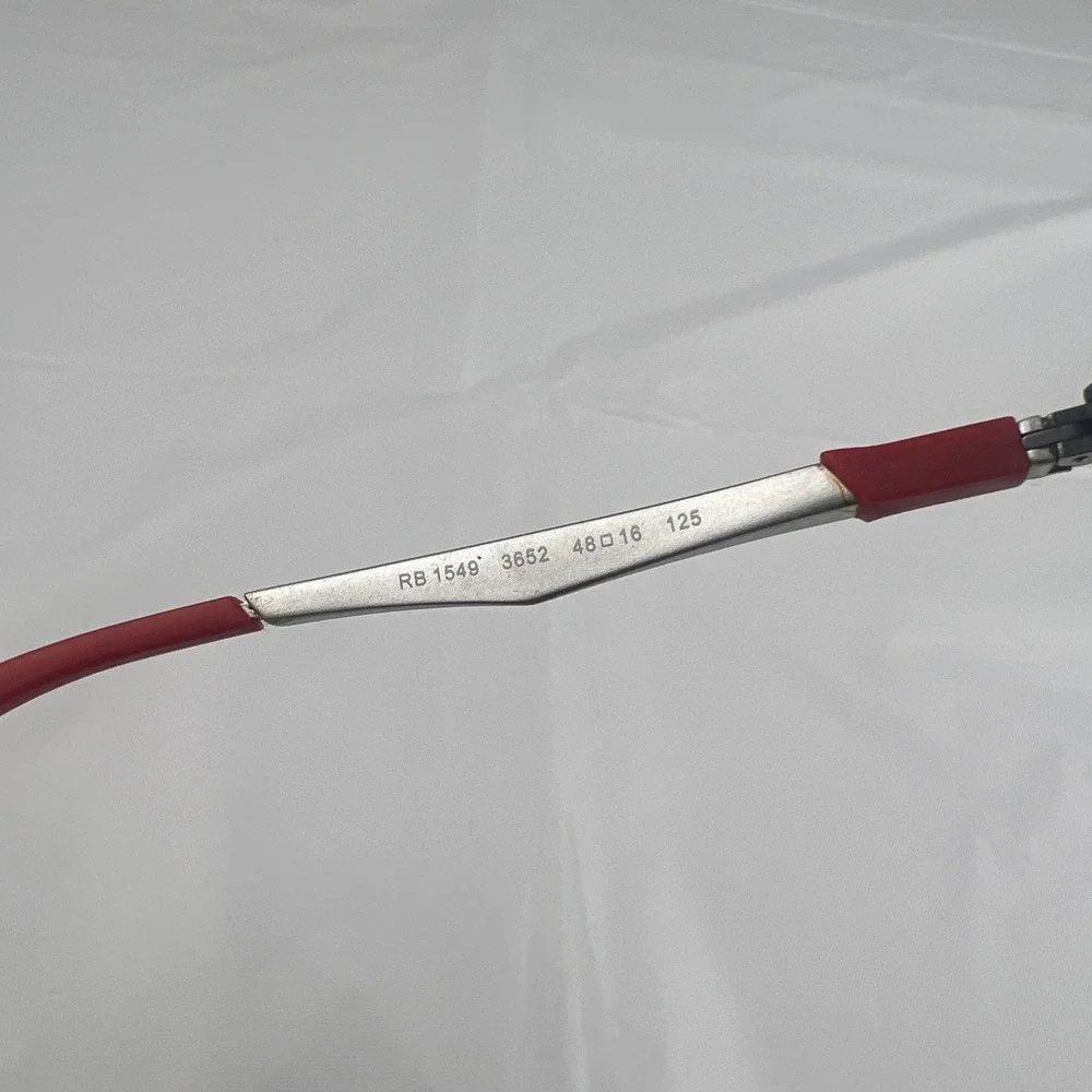 Ray-Ban RB 1549 3652 Kids Youth Eyeglasses FRAMES ONLY Black Red 48-16-125 EUC